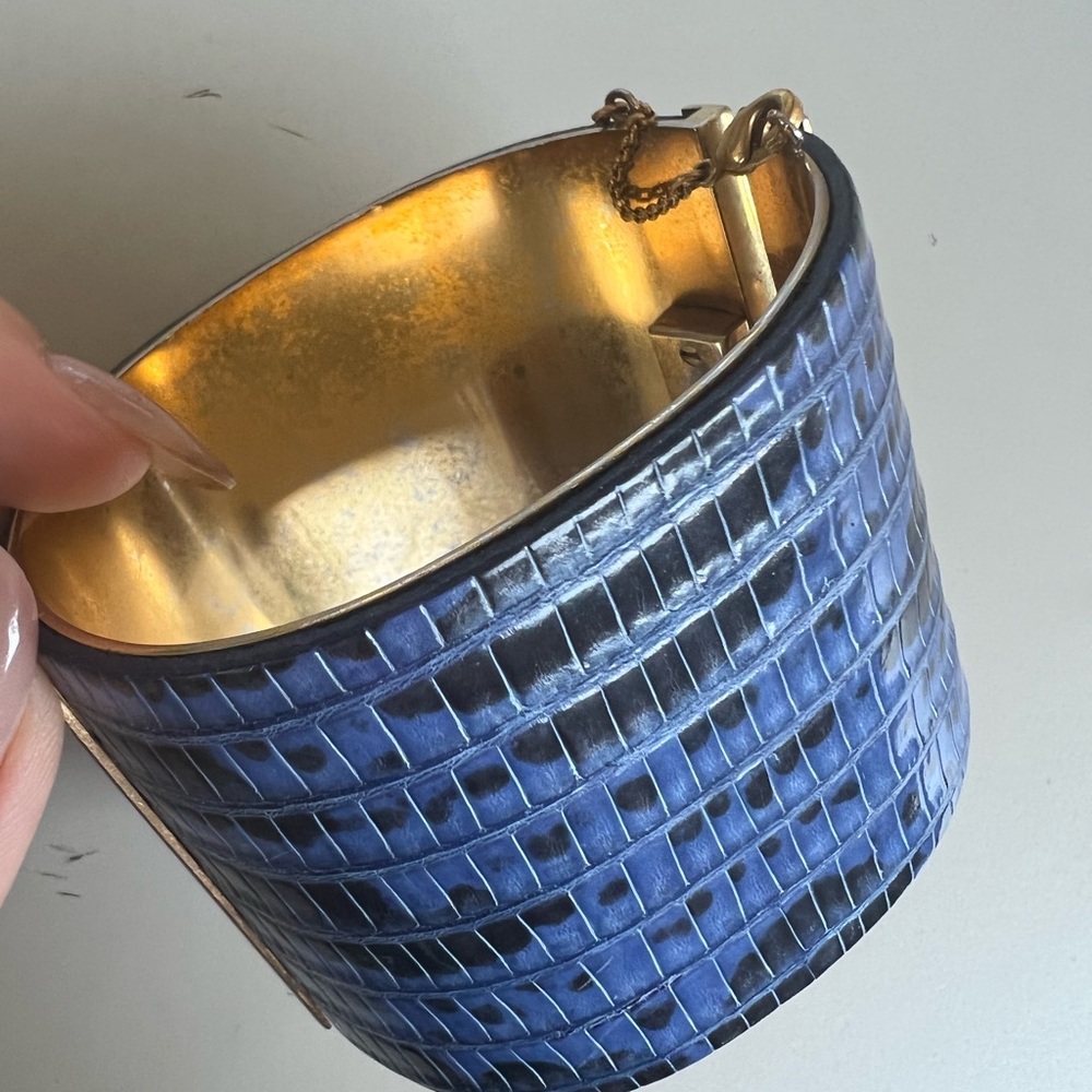 Celine Blue Snakeskin Bracelet